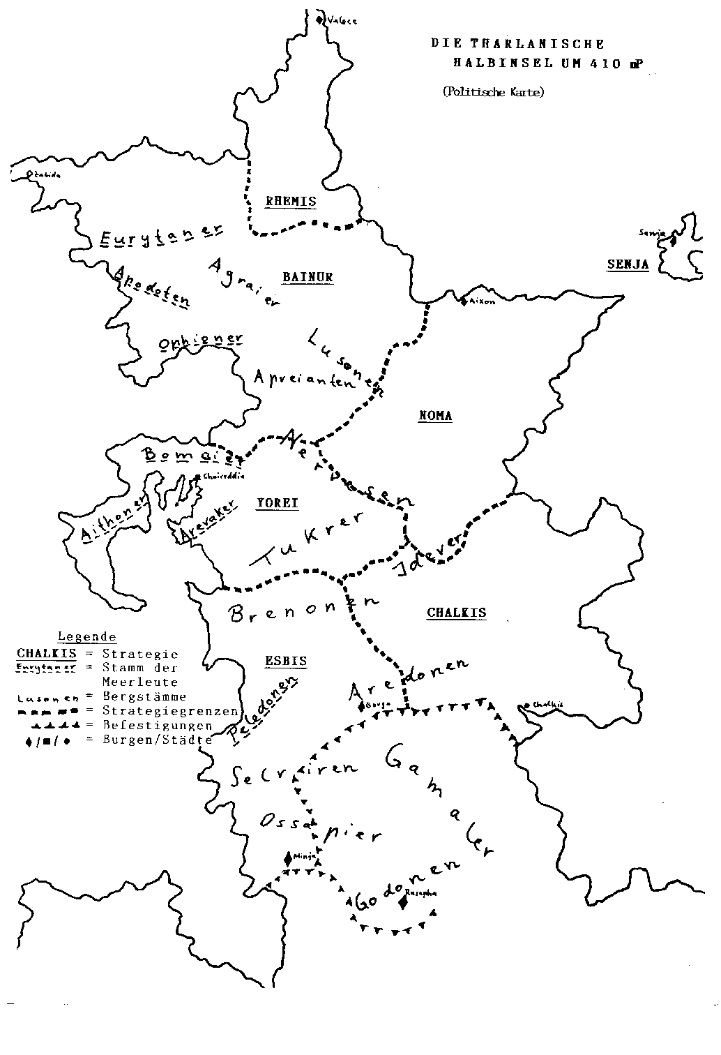 Politische Karte von Tharlan am Grnen Meer - Zurck zur Karte des Grnen Meeres hier klicken